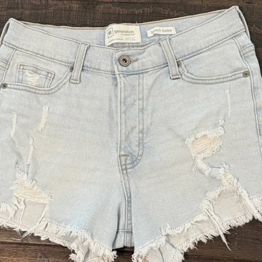 Generation Love Light Blue Ripped Jean Shorts